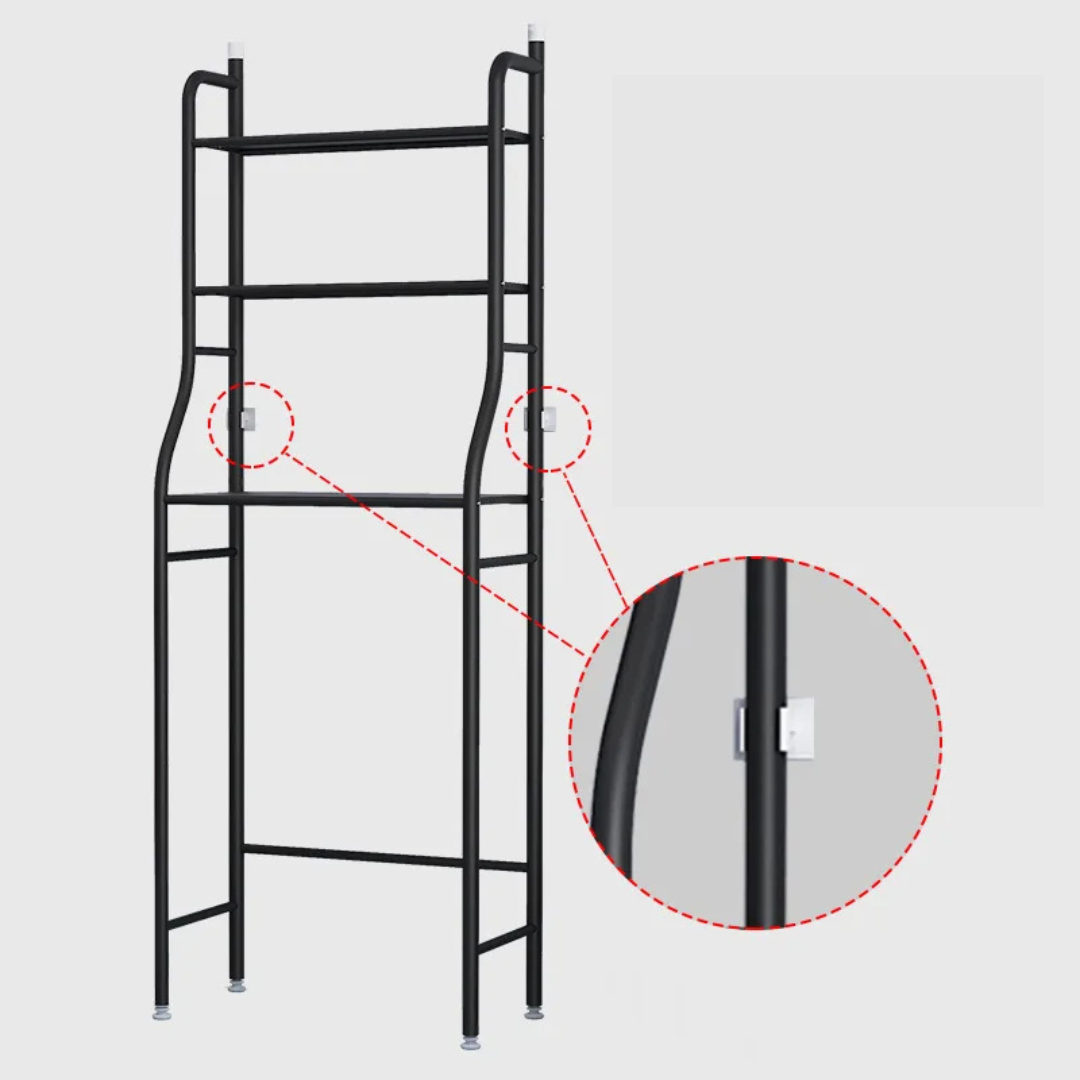 Support de toilette multifonctionnel en métal à 3 niveaux