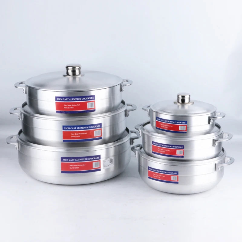 Marmites en aluminium moulé sous pression 6 pièces