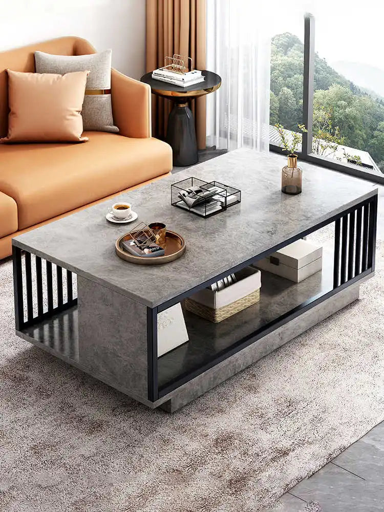 Table Basse Moderne de Salon (100x50cm) – Cadre Inoxydable