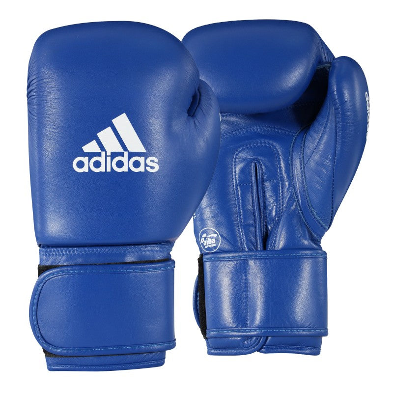 Paire de Gants de Boxe professionnels Metal Boxe (rouge, blanc, bleu) en cuir/PU avec fermeture velcro, équipement de fitness disponible à Bangui 236 Shopping RCA.