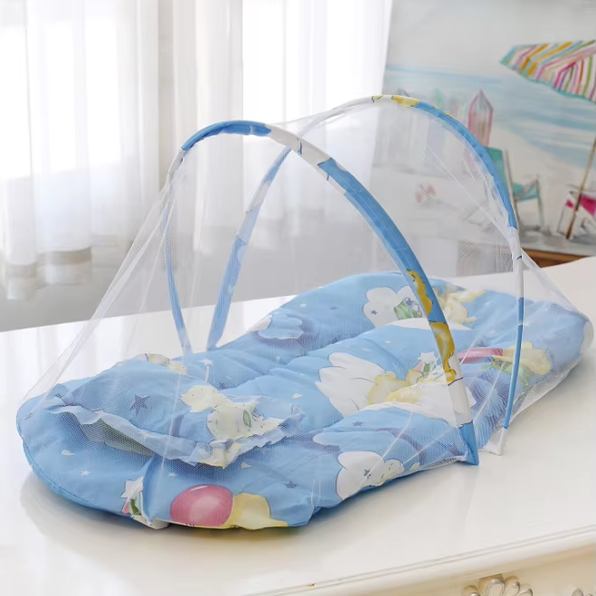 Moustiquaire Bébé avec Matelas et Oreiller - Bleu ou Rose | 236 Shopping