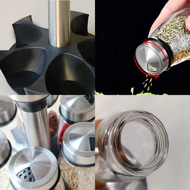 Boites à Épices 6 Pots en Verre - Organisateur Cuisine | 236 Shopping